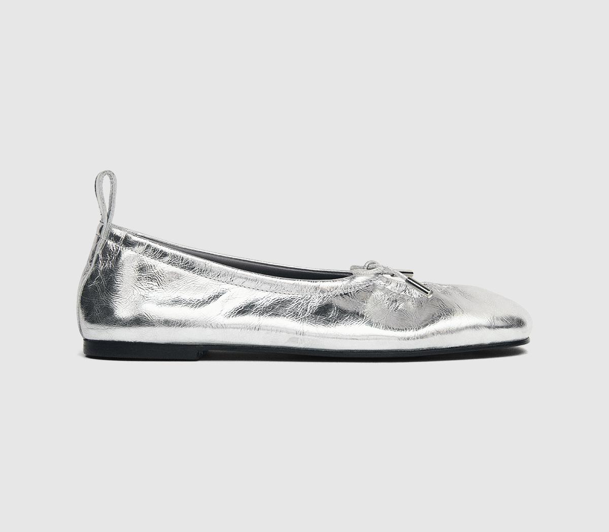 ALOHASRosalind Ballet PumpsShimmer Silver Leather