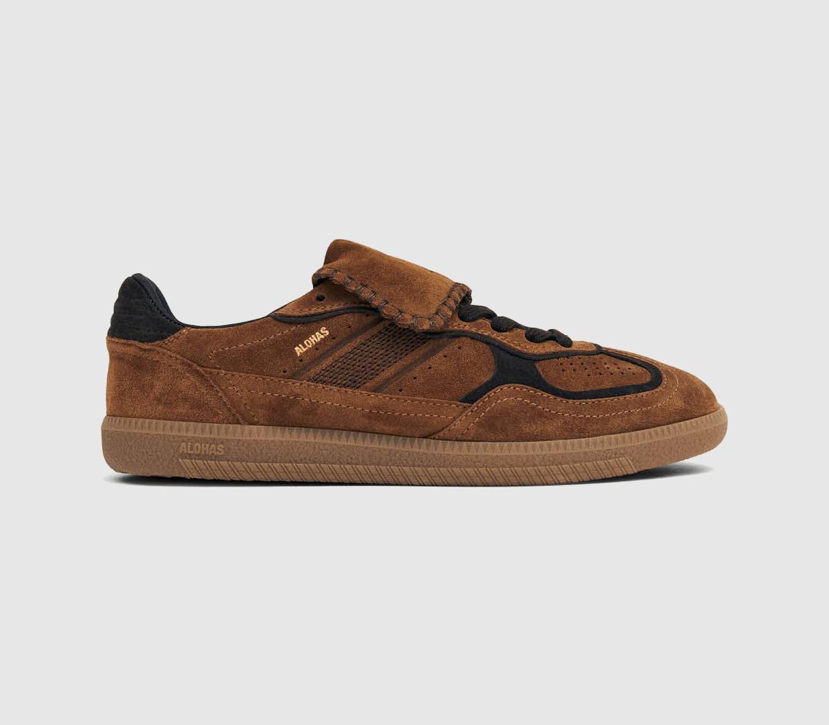 Alohas Tb490 Club Sneakers Suede Brown in Women's Size 6, Office Shoes