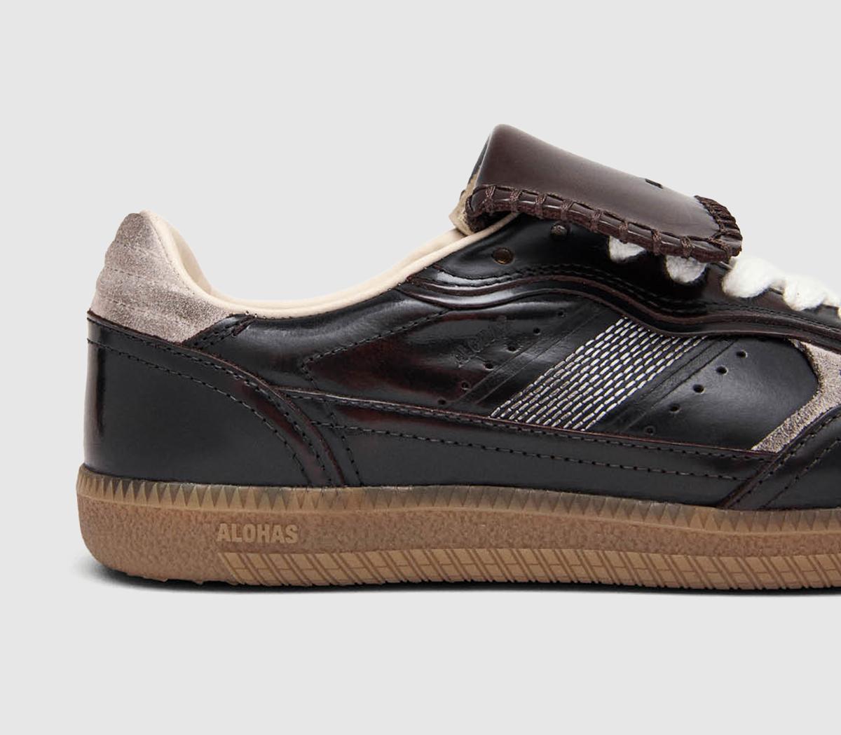 ALOHAS TB490 Club Sneakers Brushed Dark Chocolate Brown - Flat