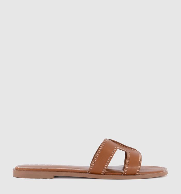 OFFICE Slade Cut Out Sliders Tan