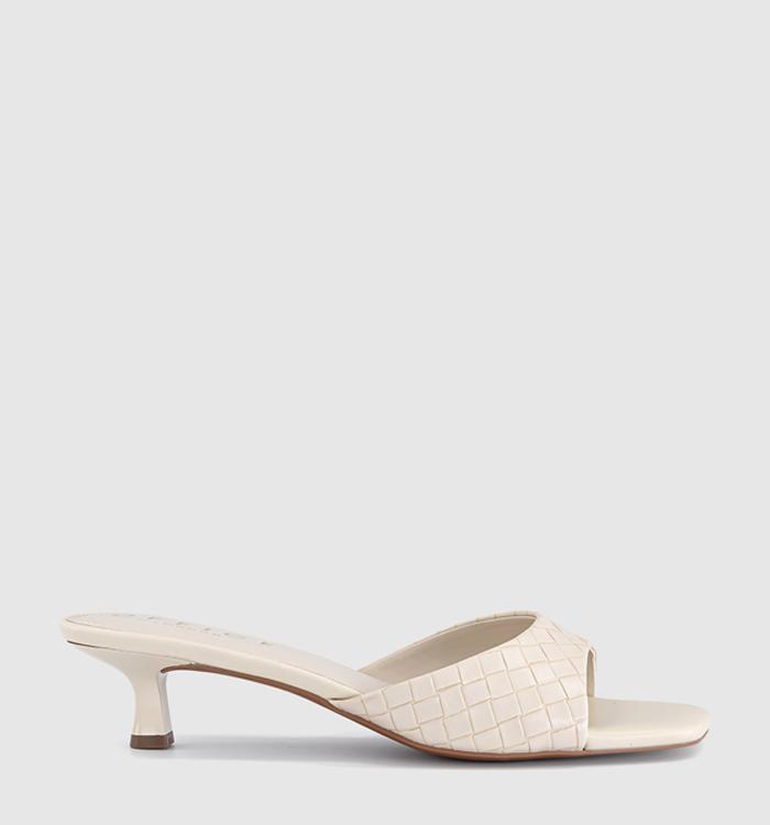 OFFICE Minnie Kitten Heel Mules Off White