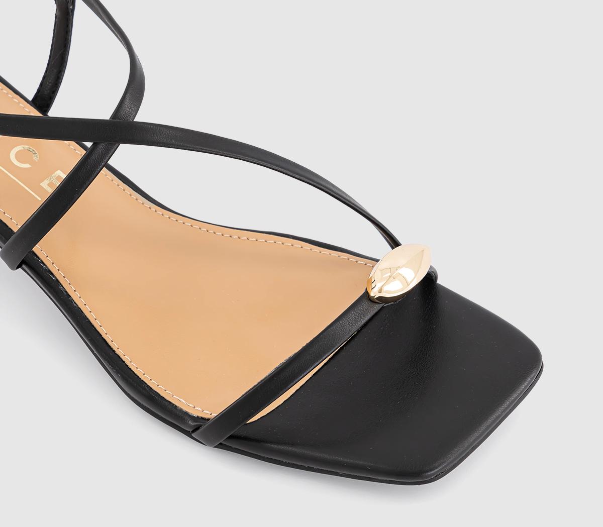 OFFICE Marissa Hardware Detail Kitten Heeled Sandals OFFICE Marissa Hardware Detail Kitten Heeled Sandals Black