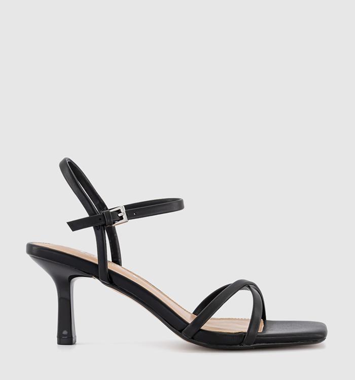 OFFICE Micky Cross Over Skinny Strap Sandals Black