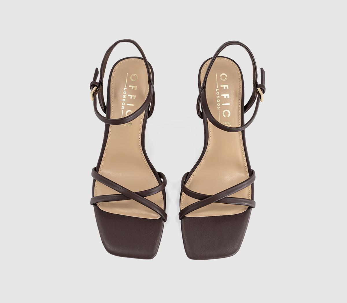 OFFICEMicky Cross Over Skinny Strap SandalsBrown