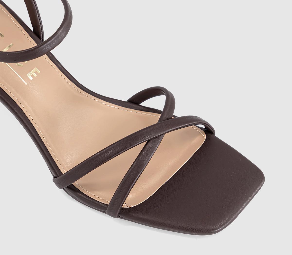 OFFICEMicky Cross Over Skinny Strap SandalsBrown