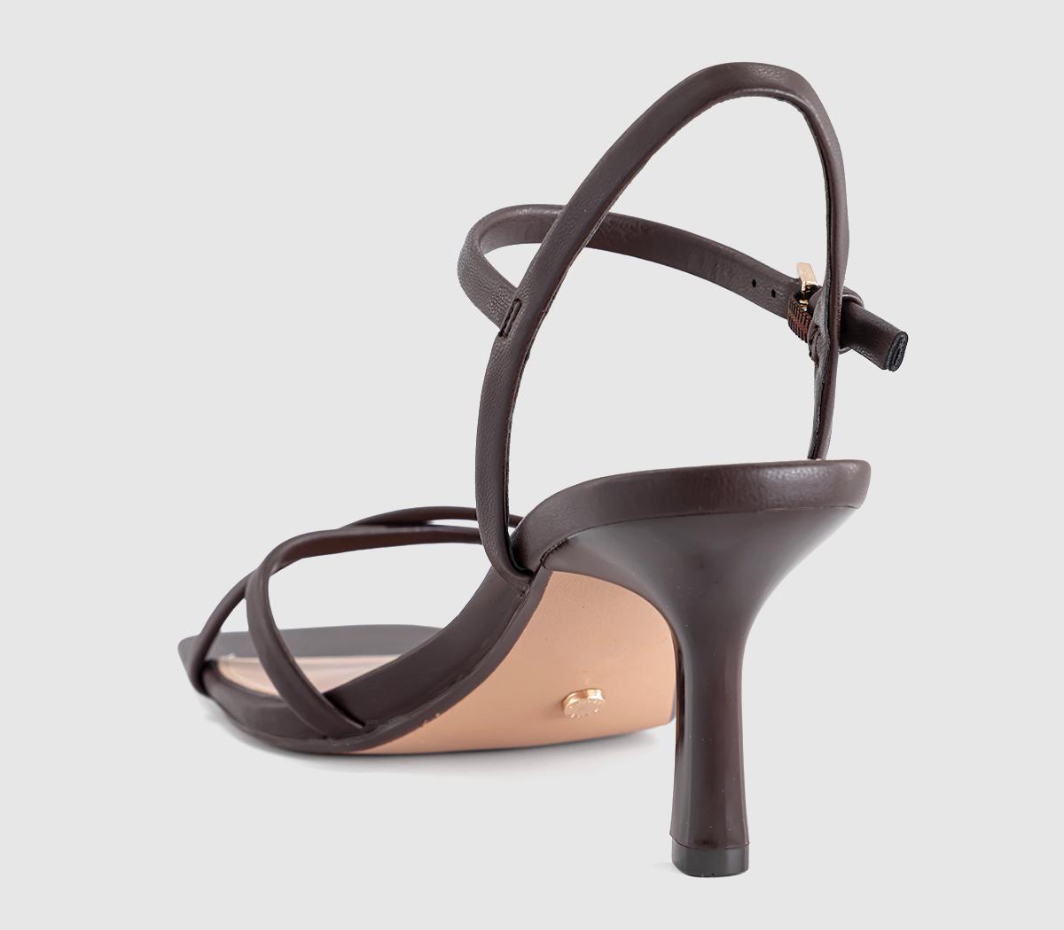 OFFICEMicky Cross Over Skinny Strap SandalsBrown