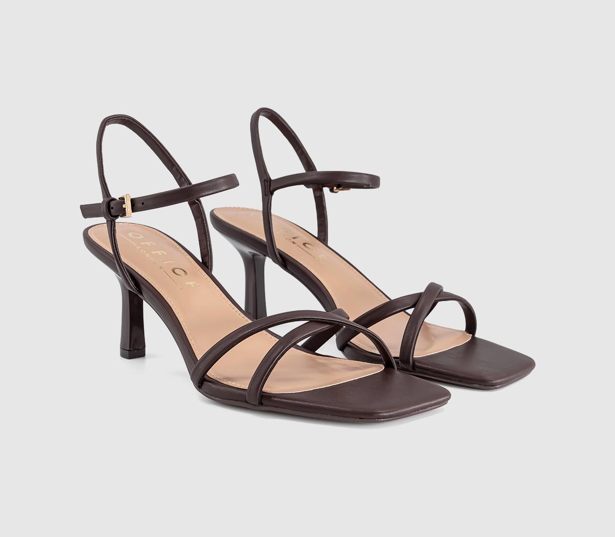 OFFICEMicky Cross Over Skinny Strap SandalsBrown