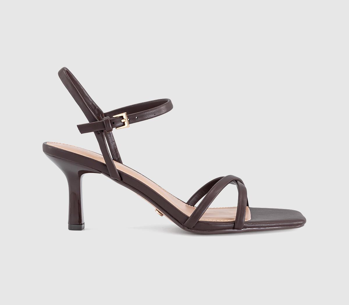 OFFICEMicky Cross Over Skinny Strap SandalsBrown