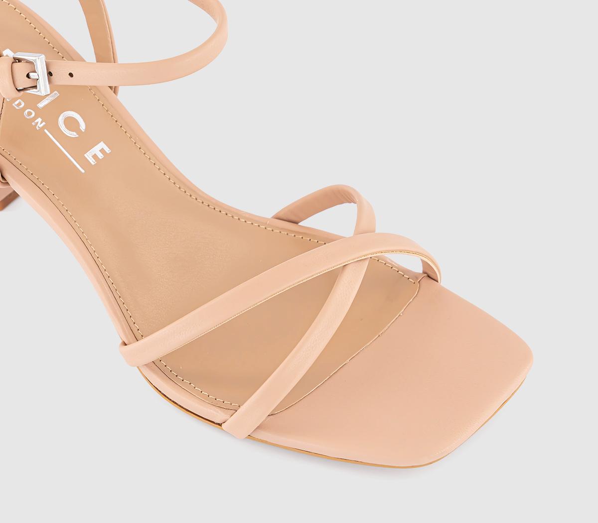 OFFICEMicky Cross Over Skinny Strap Heeled Sandals OFFICEMicky Cross Over Skinny Strap Heeled SandalsBeige