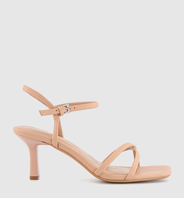 OFFICE Micky Cross Over Skinny Strap Heeled Sandals Beige
