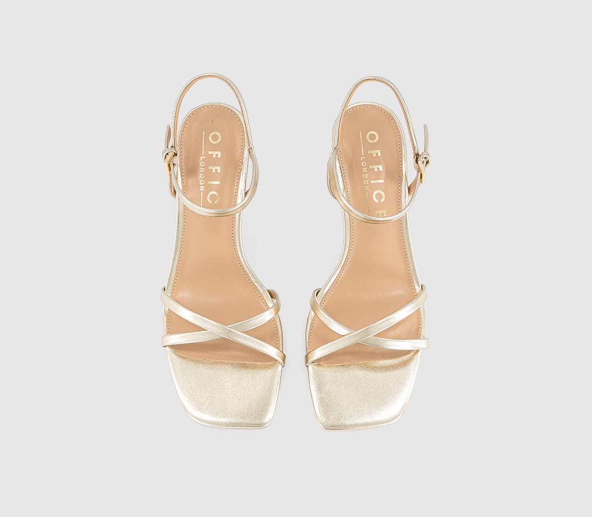 OFFICEMicky Cross Over Skinny Strap SandalsGold