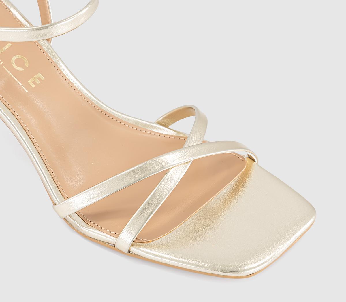OFFICEMicky Cross Over Skinny Strap SandalsGold