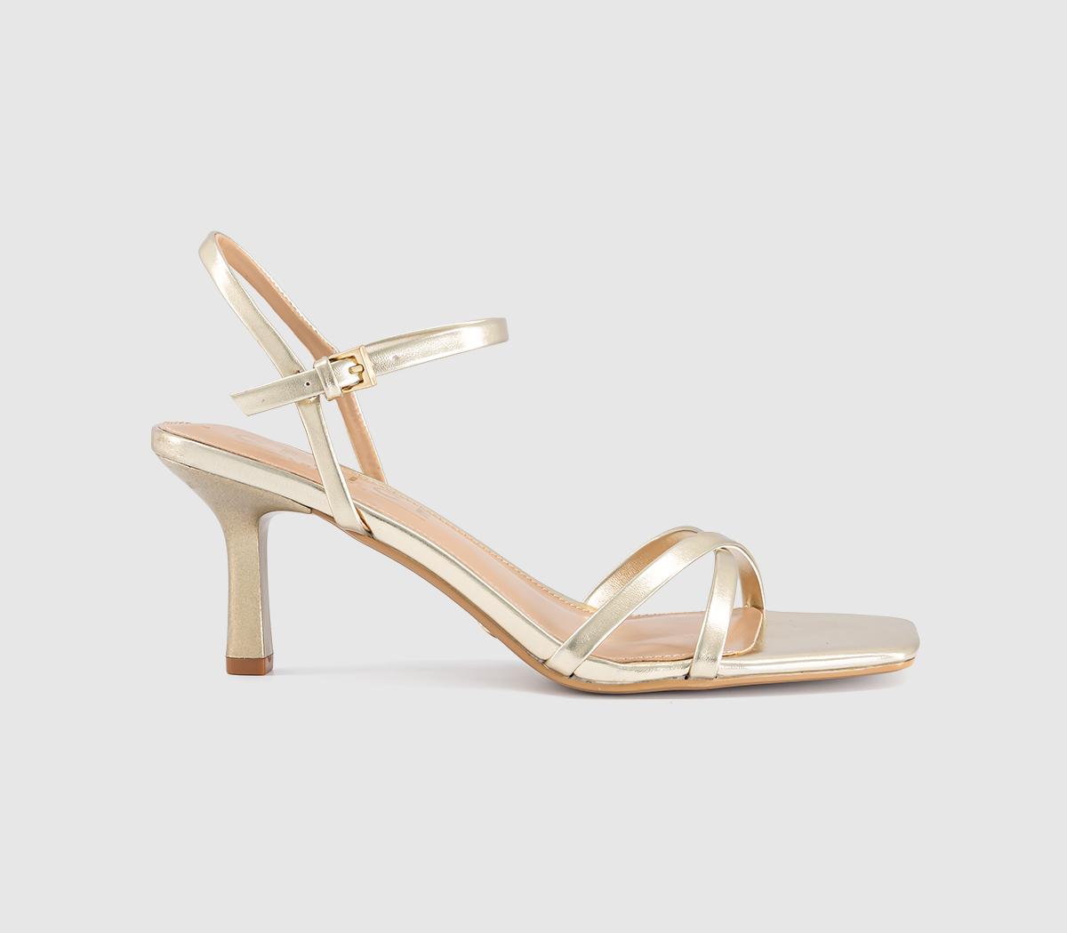 OFFICEMicky Cross Over Skinny Strap SandalsGold