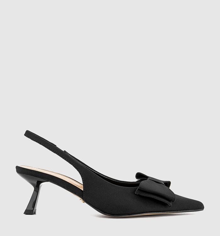 OFFICE Molly Bow Detail Slingback Kitten Heels Black