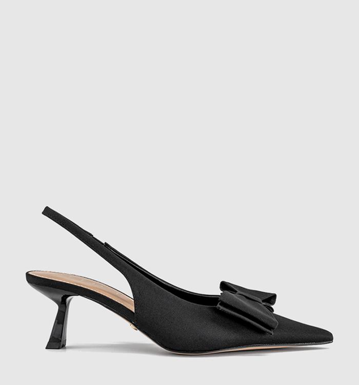 OFFICE Molly Bow Detail Slingback Kitten Heels New Black