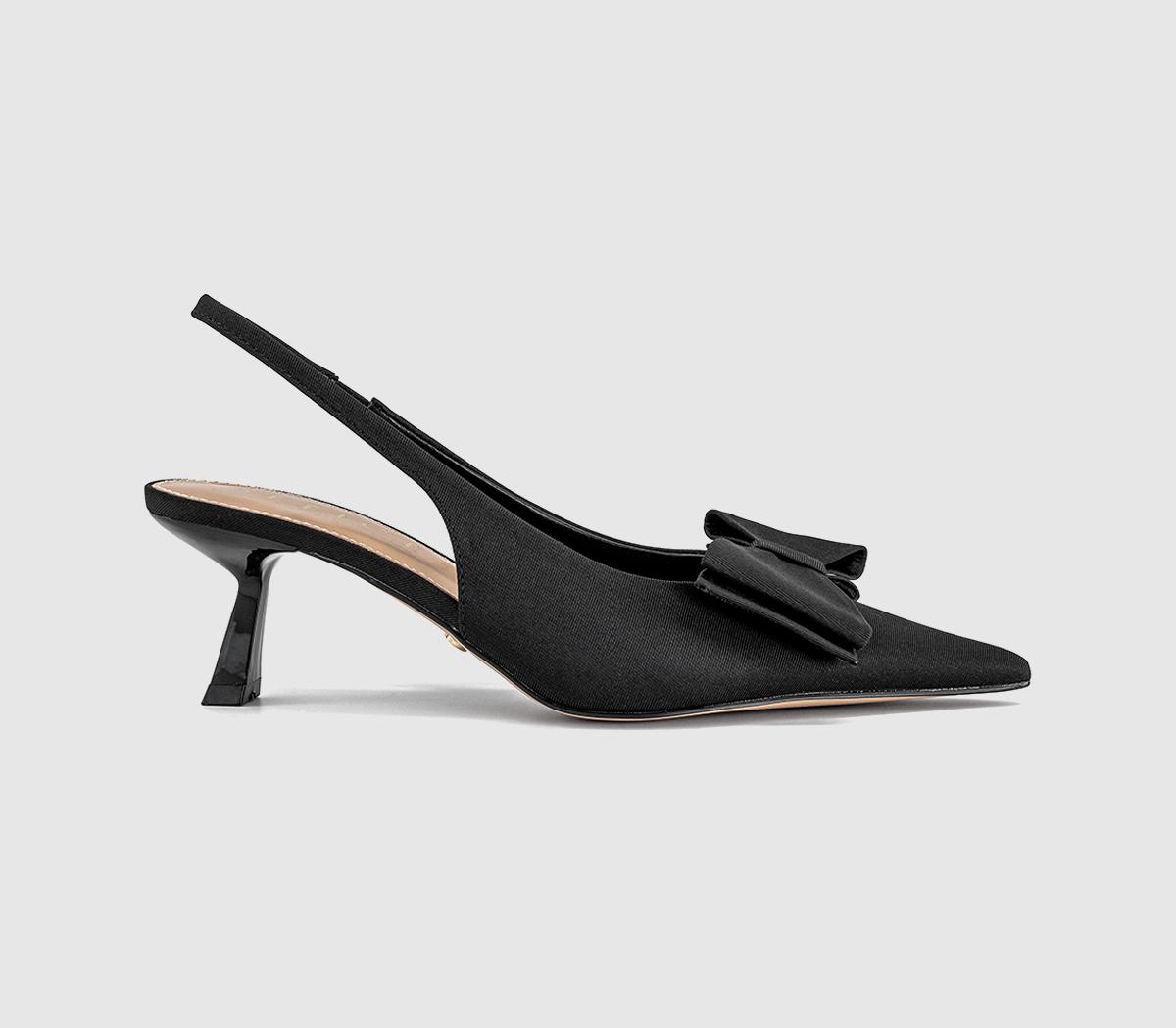 OFFICEMolly Bow Detail Slingback Kitten HeelsNew Black