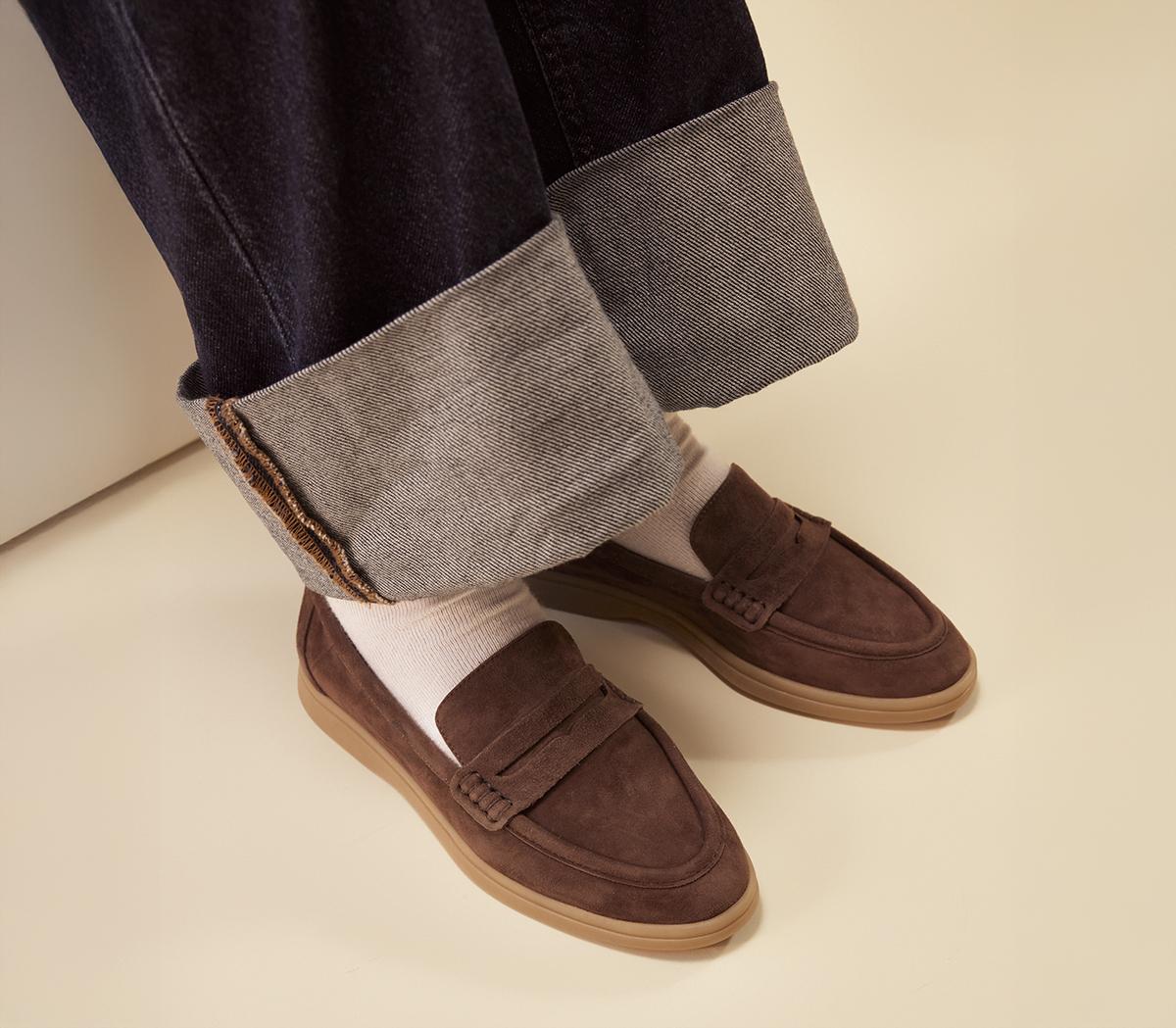 OFFICE Fairbanks Gum Sole Loafers OFFICE Fairbanks Gum Sole Loafers Brown Suede