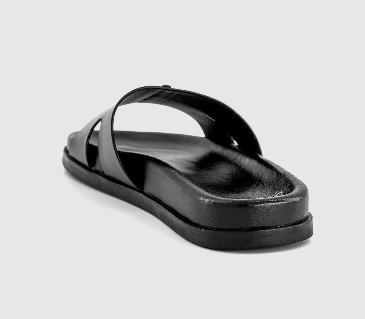 OFFICESebastian Cut Out Sliders OFFICESebastian Cut Out SlidersBlack Leather