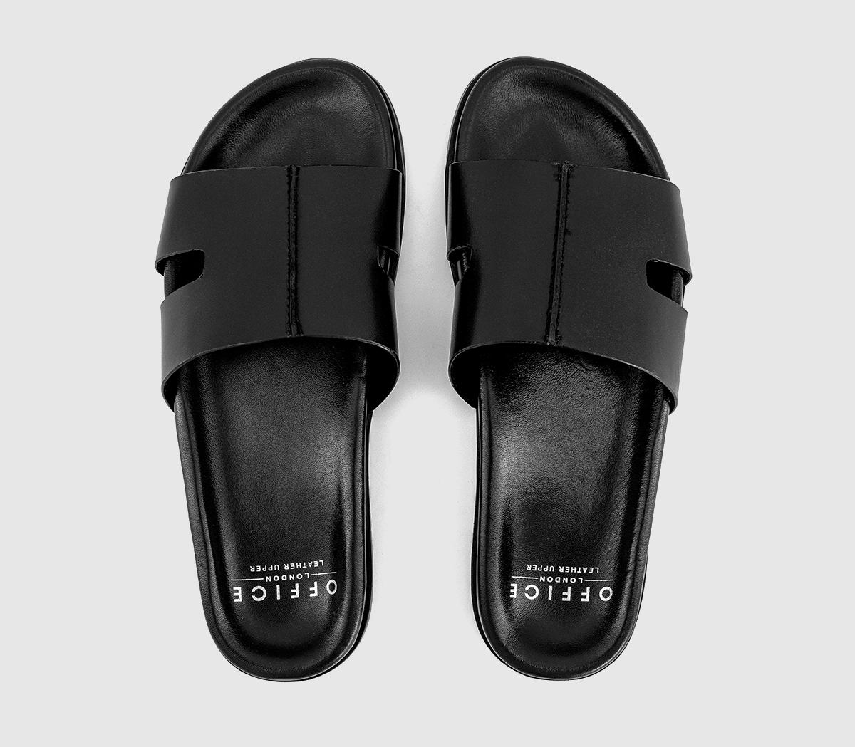 OFFICESebastian Cut Out Sliders OFFICESebastian Cut Out SlidersBlack Leather