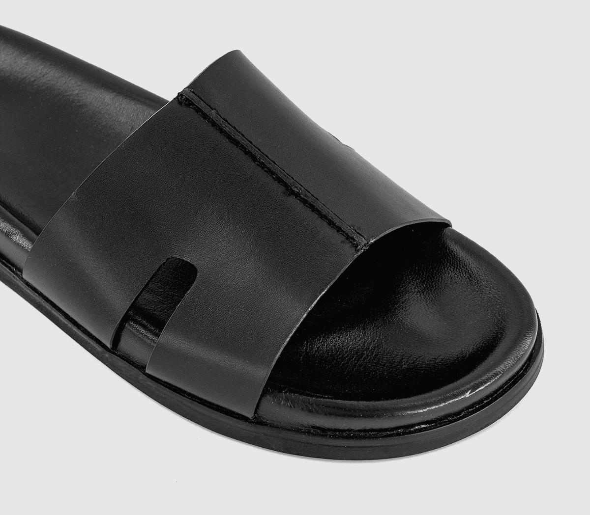 OFFICESebastian Cut Out Sliders OFFICESebastian Cut Out SlidersBlack Leather