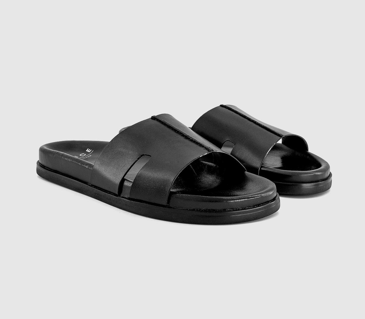 OFFICESebastian Cut Out Sliders OFFICESebastian Cut Out SlidersBlack Leather