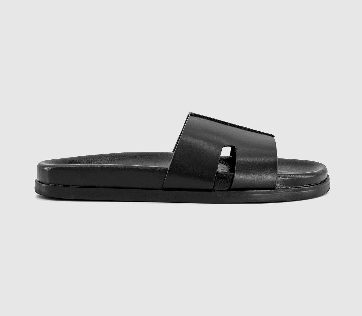 OFFICESebastian Cut Out Sliders OFFICESebastian Cut Out SlidersBlack Leather