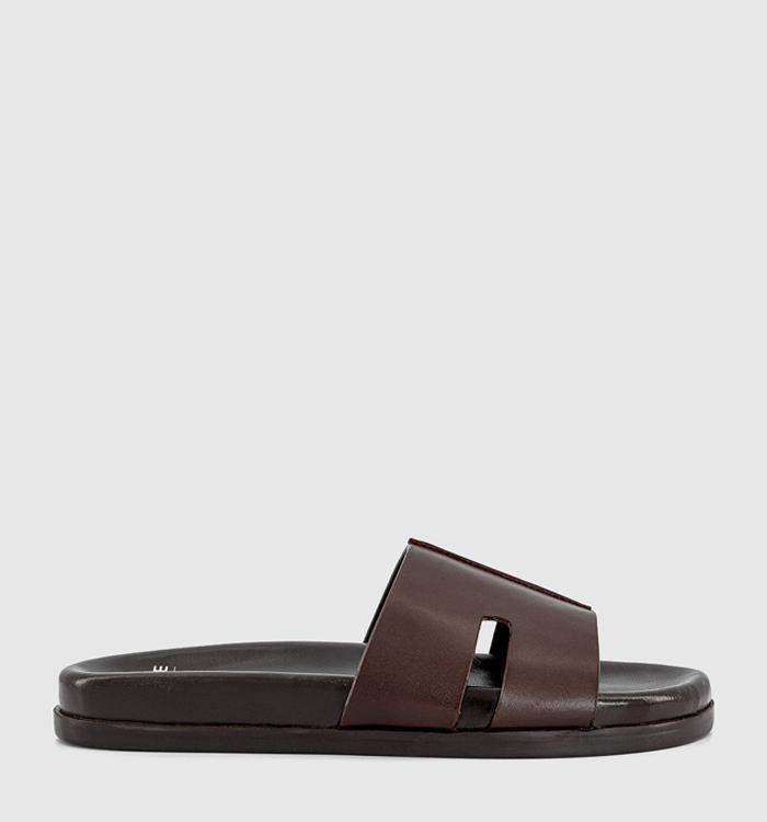 OFFICE Sebastian Cut Out Sliders Chocolate Brown