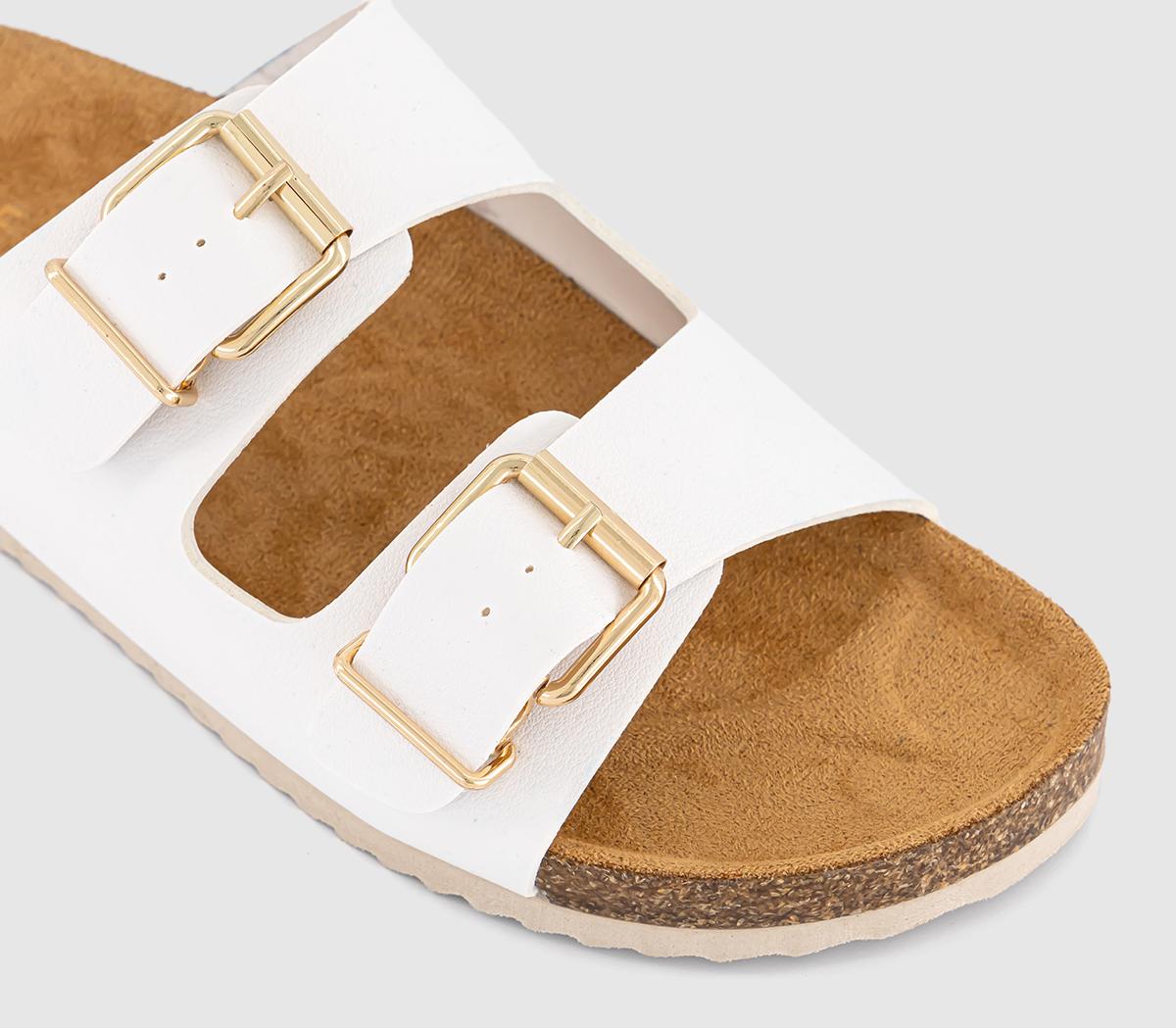 OFFICESicily Double Buckle Footbed Sandals OFFICESicily Double Buckle Footbed SandalsWhite