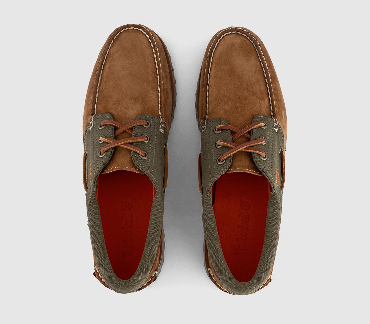TimberlandAuthentic 3-Eye Lug Boat Shoes MMedium Brown Nubuck