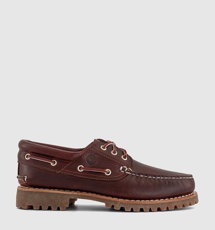 Timberland Timberland Authentic 3 Eye Lug Boat Shoes Burgundy Leather