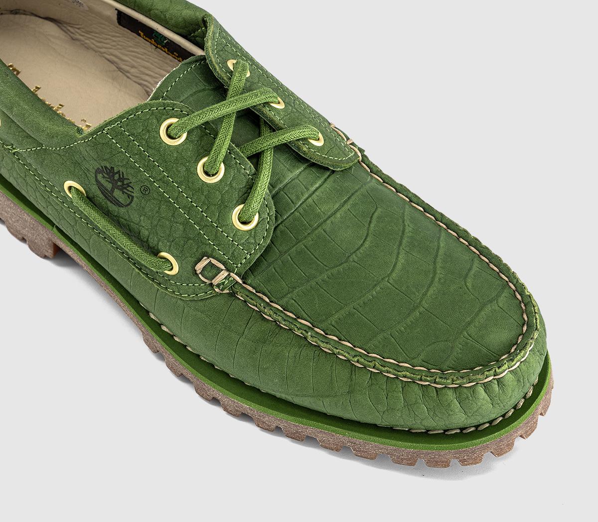 Timberland Timberland Authentic 3 Eye Lug Boat Shoes Croc Green