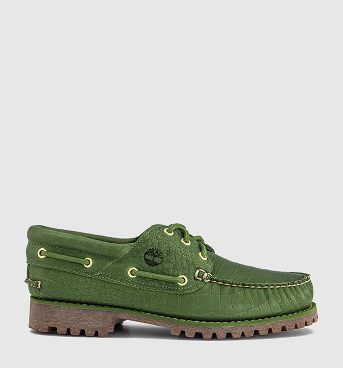 Timberland Timberland Authentic 3 Eye Lug Boat Shoes Olive Nubuck
