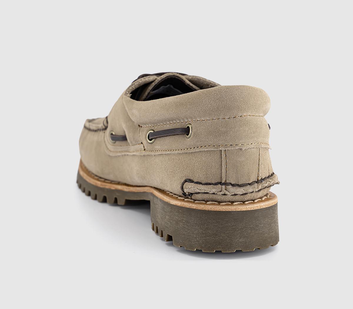 Timberland Timberland Authentic 3 Eye Lug Boat Shoes Taupe Suede