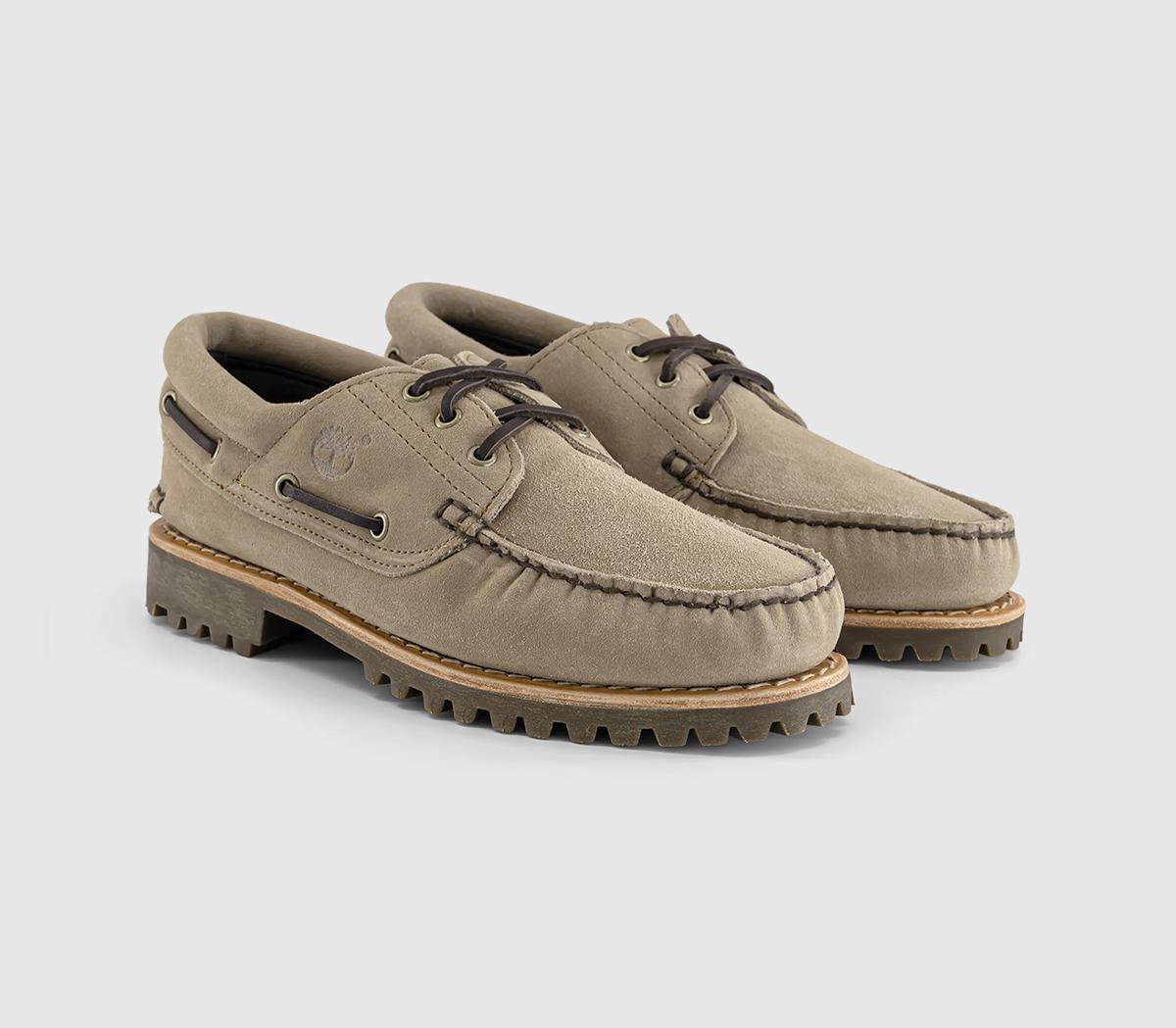 Timberland Timberland Authentic 3 Eye Lug Boat Shoes Taupe Suede