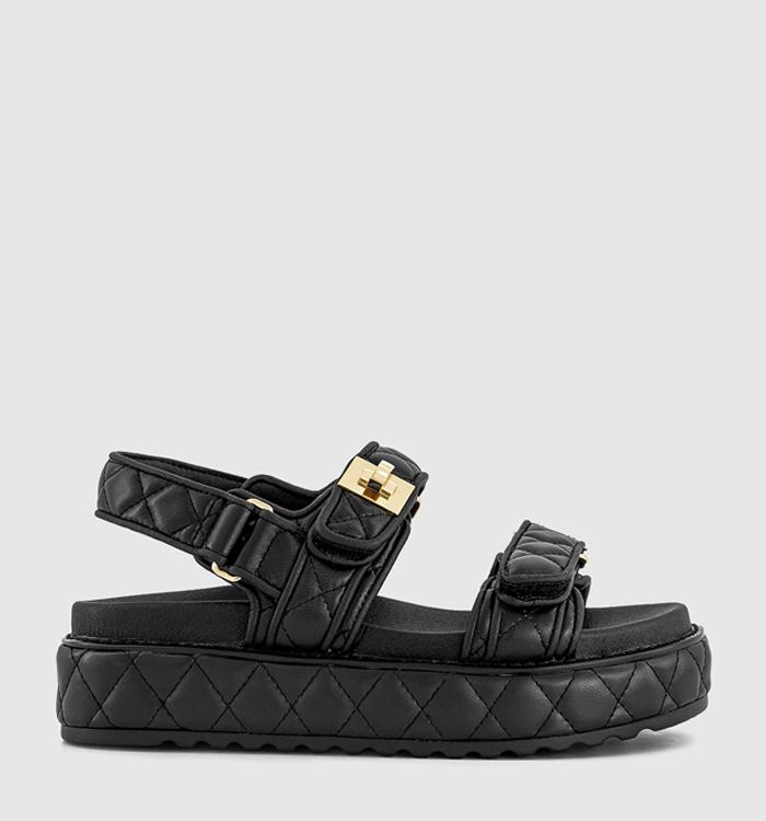 Steve Madden Big Mona Quilted Sandals Black