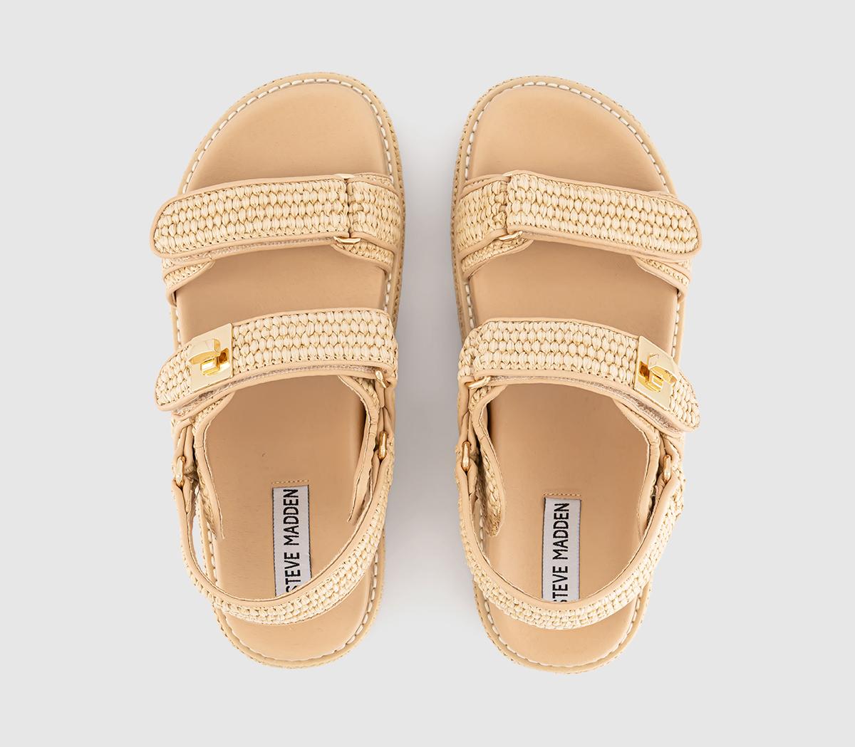 Steve MaddenBig Mona Raffia SandalsCream Raffia