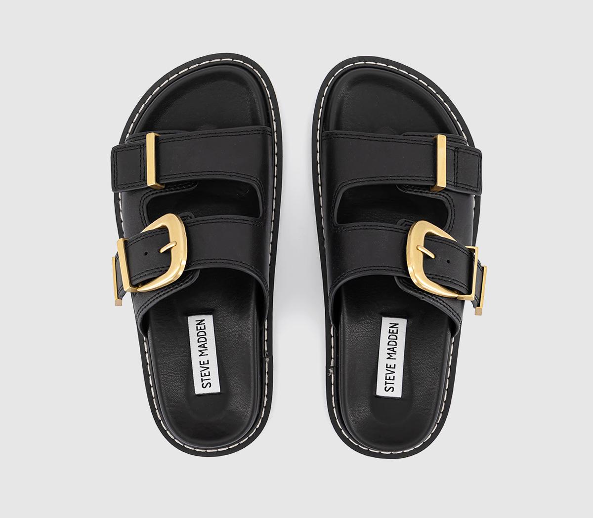 Steve MaddenArch-e Buckle Sandals Steve MaddenArch-e Buckle SandalsBlack Leather