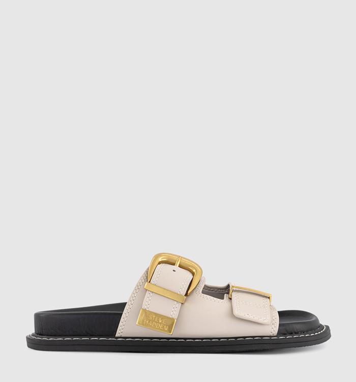 Steve Madden Arch-E Buckle Sandals Bone Leather