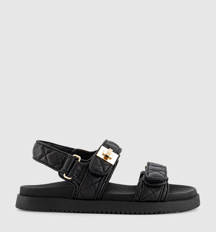 Steve Madden Mona Quilted Sandals Black
