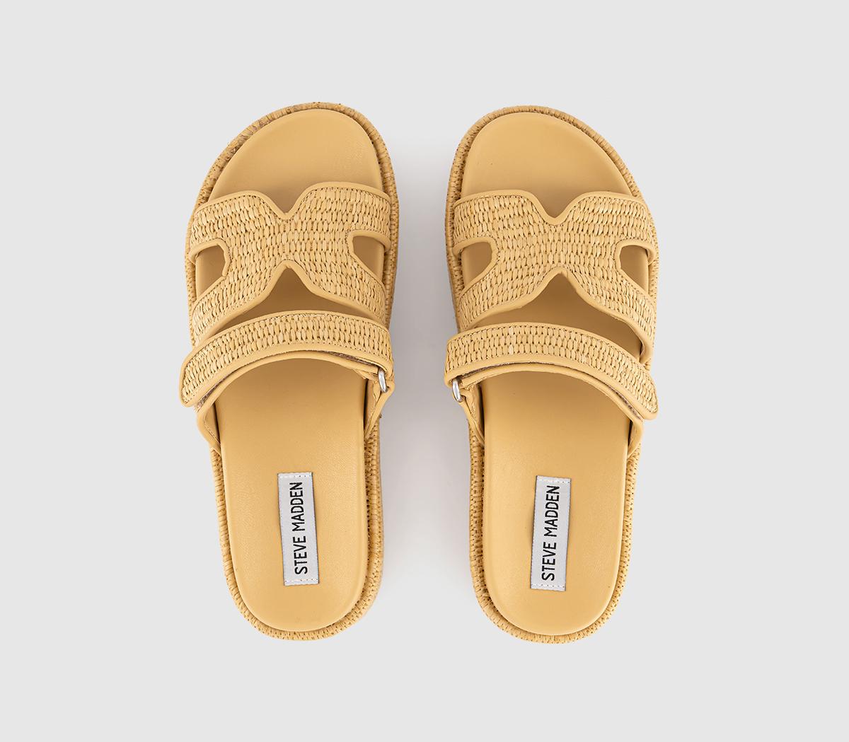 Steve MaddenBig Missile Platform Sandals Steve MaddenBig Missile Platform SandalsCream Raffia