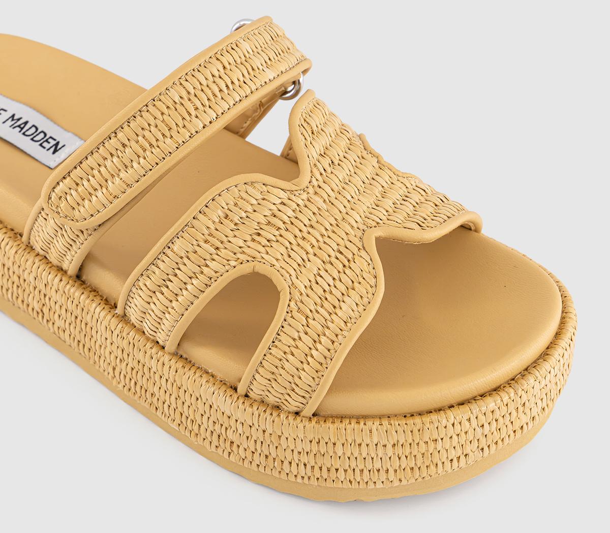 Steve MaddenBig Missile Platform Sandals Steve MaddenBig Missile Platform SandalsCream Raffia
