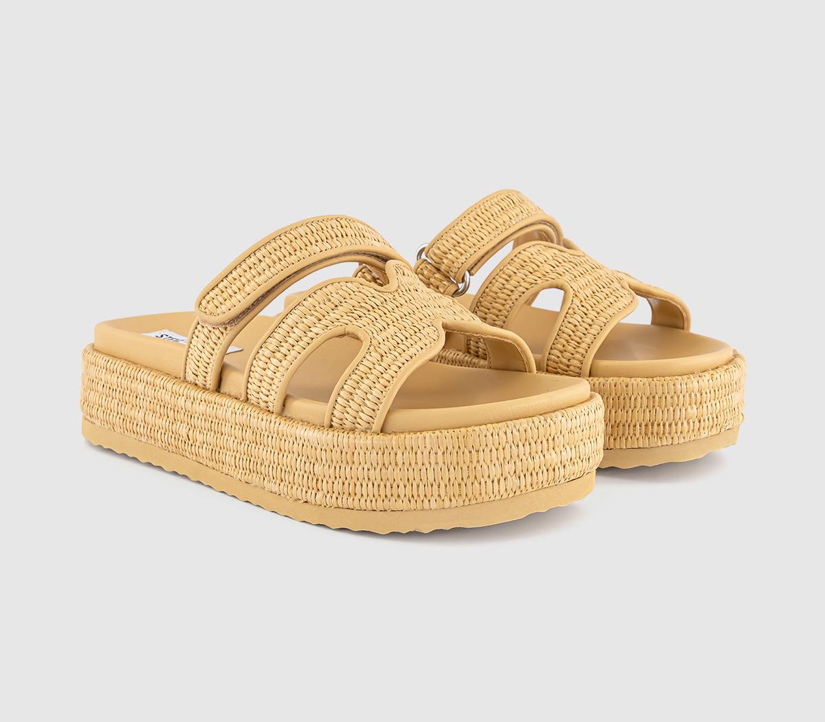 Steve MaddenBig Missile Platform Sandals Steve MaddenBig Missile Platform SandalsCream Raffia