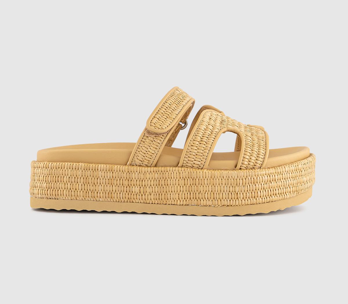 Steve MaddenBig Missile Platform Sandals Steve MaddenBig Missile Platform SandalsCream Raffia