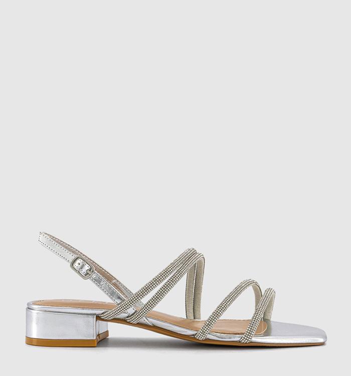 OFFICE Seduced Strappy Sandals Silver Embellished