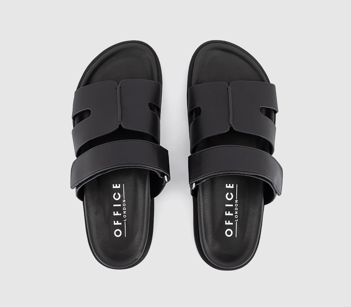 OFFICEStepney Cut Out Two Strap Footbed Sandals OFFICEStepney Cut Out Two Strap Footbed SandalsBlack