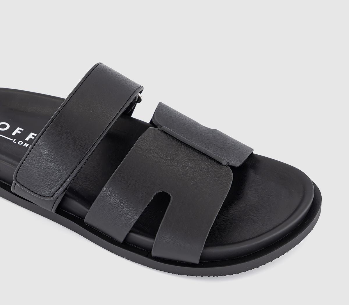 OFFICEStepney Cut Out Two Strap Footbed Sandals OFFICEStepney Cut Out Two Strap Footbed SandalsBlack