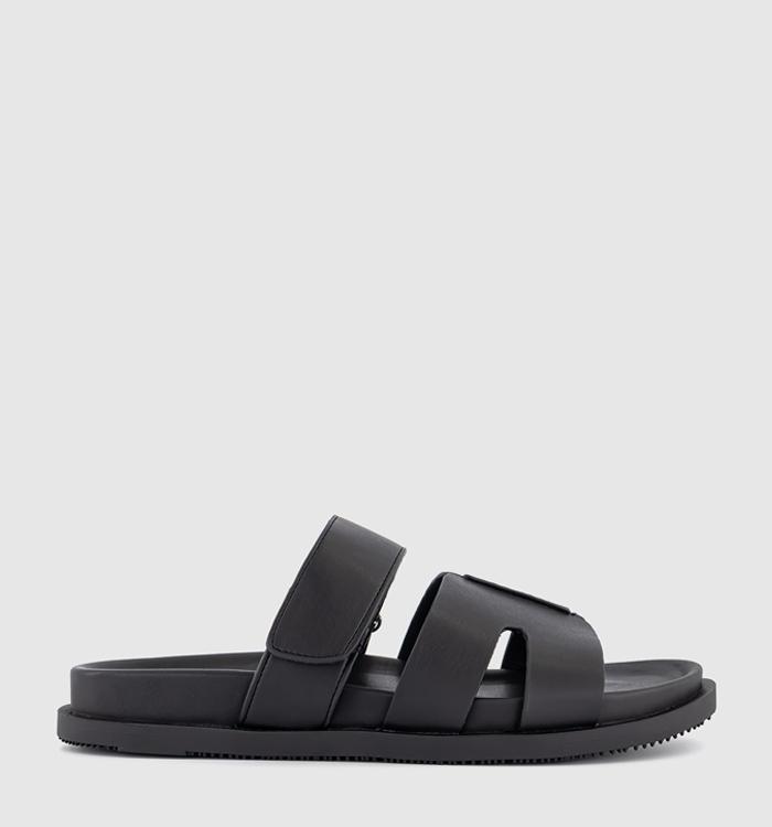 OFFICE Stepney Cut Out Two Strap Footbed Sandals Black