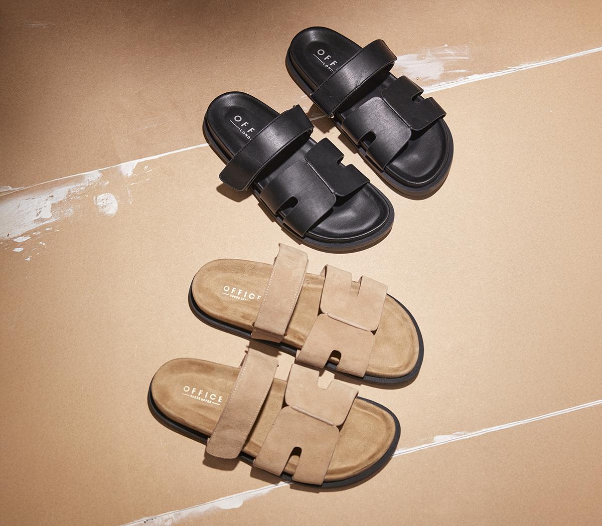 OFFICEStepney Cut Out Two Strap Footbed Sandals OFFICEStepney Cut Out Two Strap Footbed SandalsBlack