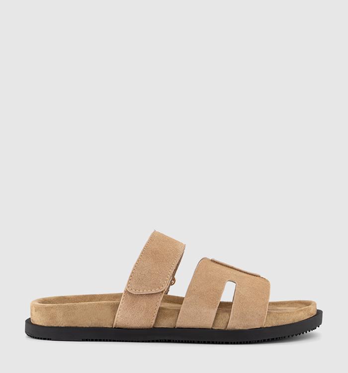 OFFICE Stepney Cut Out Two Strap Footbed Sandals M Taupe