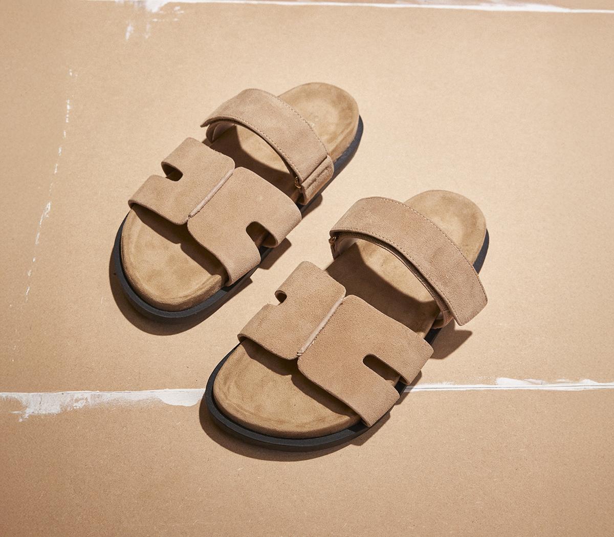 OFFICEStepney Cut Out Two Strap Footbed Sandals MTaupe